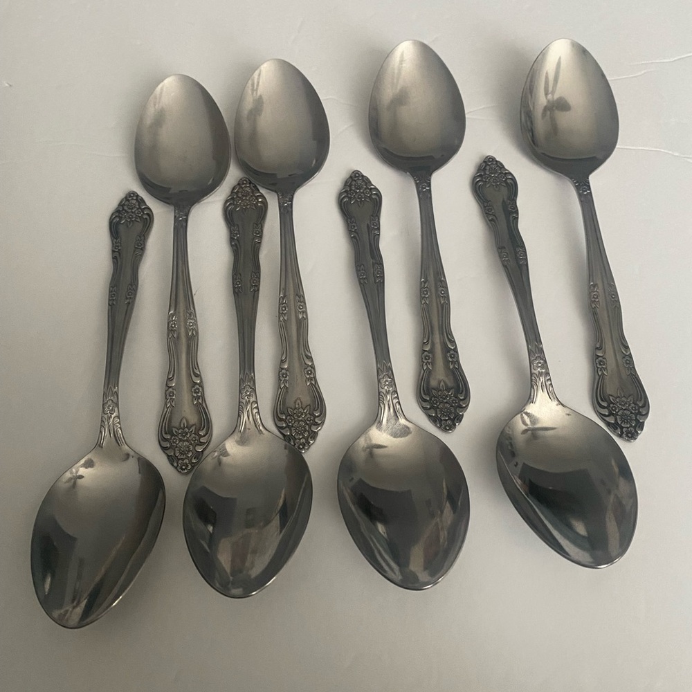 Dream Rose stainless Korea by Stanley Robert’s flatware soup spoon  8 count
